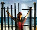 Gated Woman on Beach