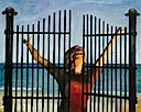 Gated Woman on Beach